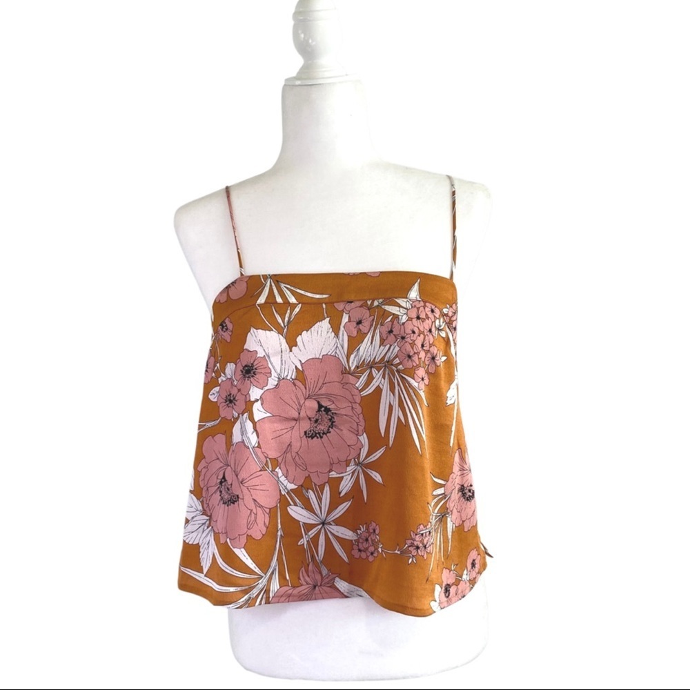 Express Floral Crop Tank | Orange Blouse, NWT